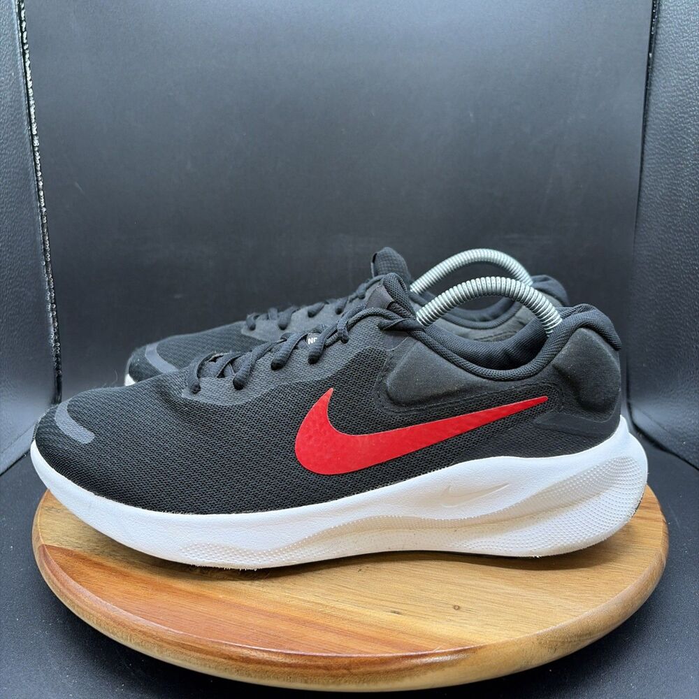 Nike Revolution 7 Mens Size 9.5 Running Shoes Black Red Athletic Sneakers